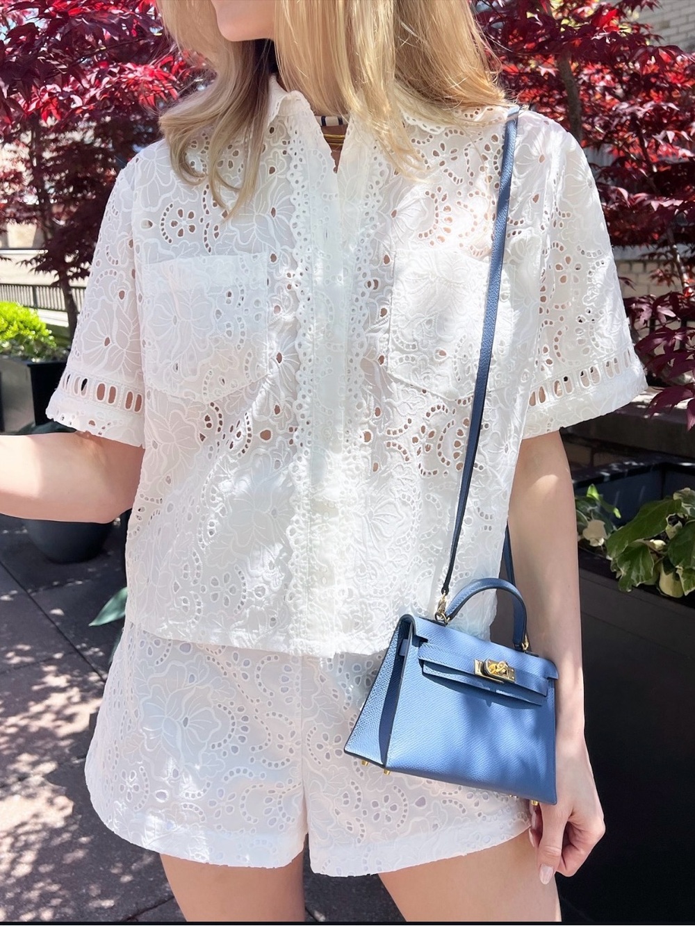 Hill House Annette Top in White Broderie Anglaise Women’s Size Small